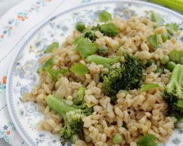 Перловое ризотто с зелеными овощами