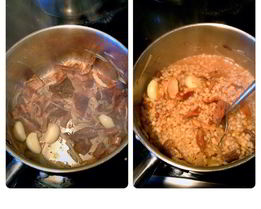 Ризотто из перловой крупы с белыми грибами