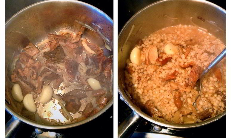 Рецепт ризотто из перловой крупы с белыми грибами