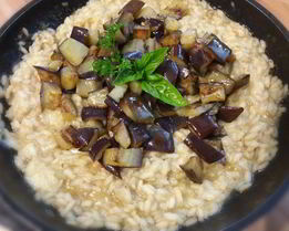 Ризотто с баклажаном и лимоном