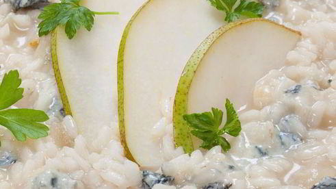 ризотто с горгонзолой и грушей