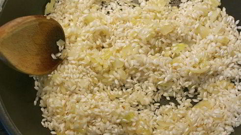 ризотто с грушей и горгонзолой