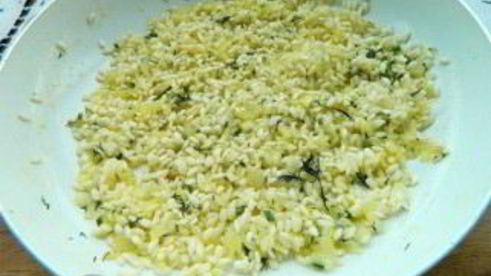 ризотто с креветками и сливками