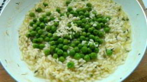 ризотто с креветками и сливками