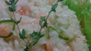 Ризотто с креветками и цукини