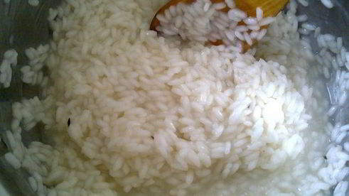 ризотто с мидиями и креветками