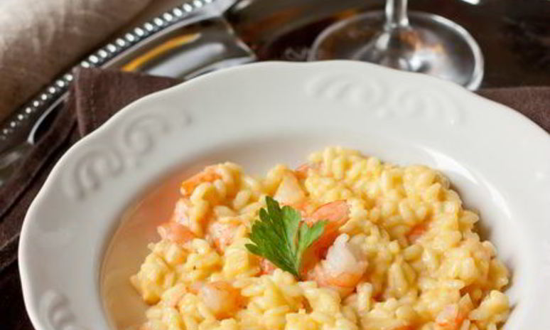 Рецепт ризотто с шафраном и креветками