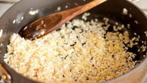 ризотто с шафраном и креветками