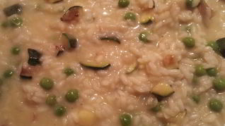 Ризотто с цукини и зеленым горошком