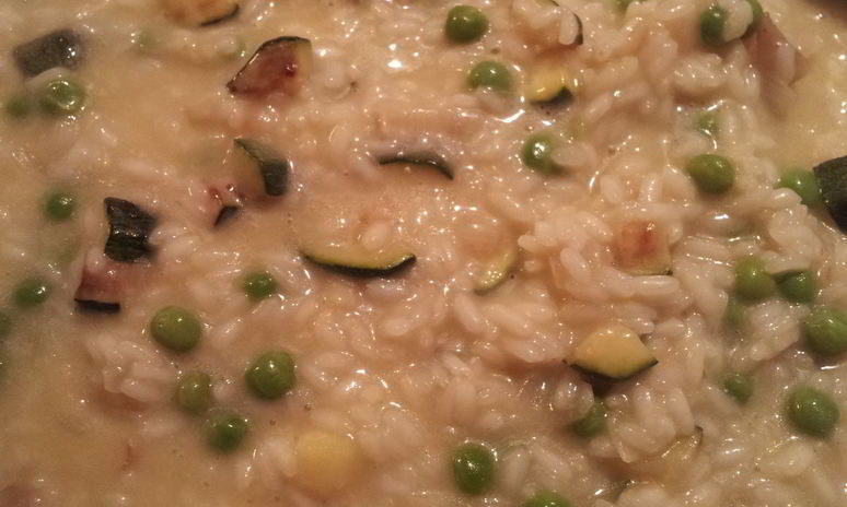 Рецепт ризотто с цукини и зеленым горошком