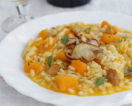 Ризотто с тыквой и белыми грибами