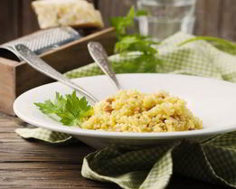 Ризотто с ветчиной и цукини