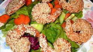 Креветки, жаренные в кунжуте