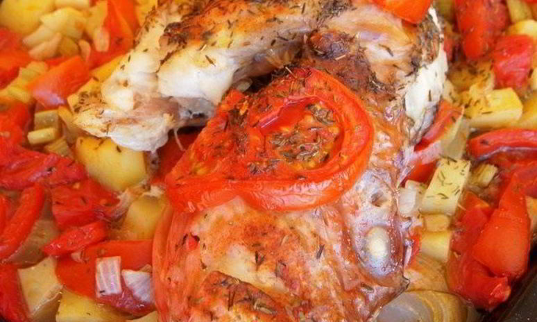 Рецепт рыбы-скорпиона, запеченной с овощами