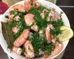 Вареные креветки