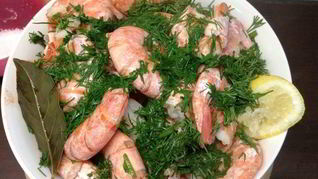 Вареные креветки