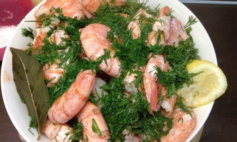 Рецепт вареных креветок