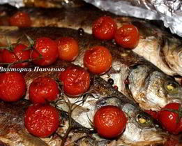 Запеченный фаршированный сибас