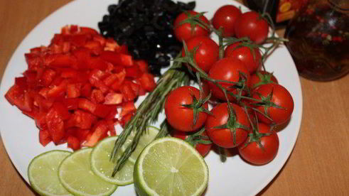 запеченный фаршированный сибас