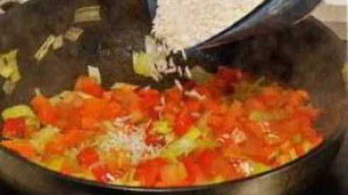 жареные гребешки с рисом