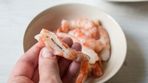 жареные креветки в апельсиновом соусе