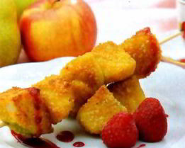 Фруктовые шашлычки в кляре
