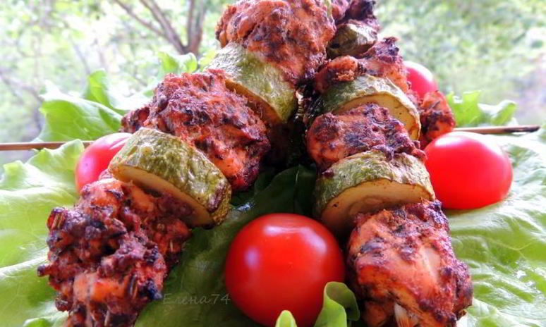 Рецепт куриного шашлыка в ароматных травах