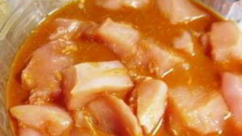 куриный шашлык в соевом маринаде с маслинами