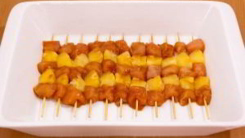 шашлычки домашние с куриным филе и ананасами