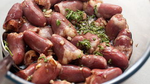 шашлычки из куриных сердечек