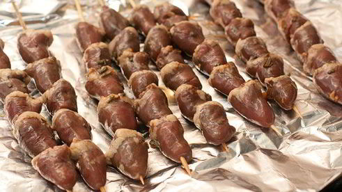 шашлычки из куриных сердечек