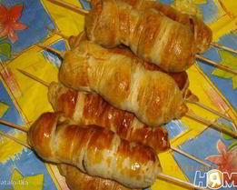 Шашлычки из шампиньонов с сыром