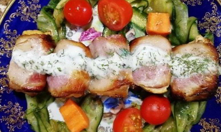 Рецепт шашлыка из индейки в беконе