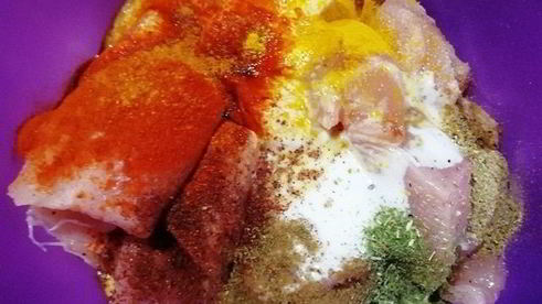 шашлык из индейки в беконе