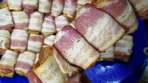 шашлык из индейки в беконе