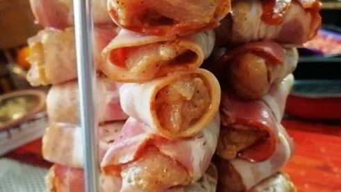 шашлык из индейки в беконе