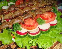 Шашлык из куриных сердечек