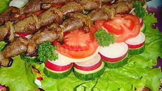 Шашлык из куриных сердечек