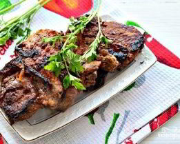 Шашлык из телятины на сковороде