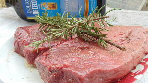 стейк ферентино с овощами на гриле