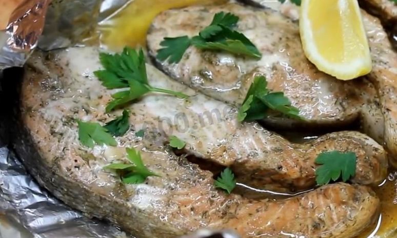 Рецепт стейка из кеты запеченной в духовке