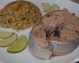 Стейк из семги на пару