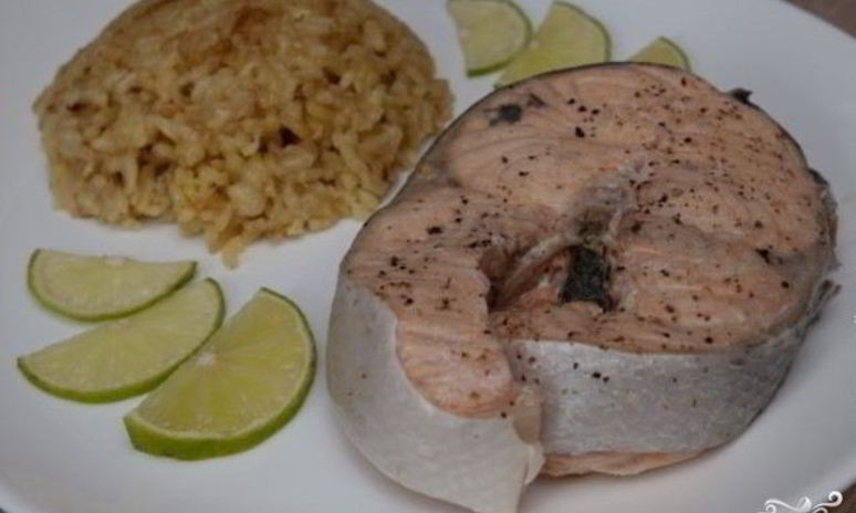 Рецепт стейка из семги на пару