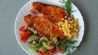 Стейк из свинины в аэрогриле