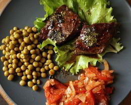 Стейк с мятой и бальзамическим уксусом