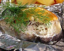 Стейк трески в духовке в фольге