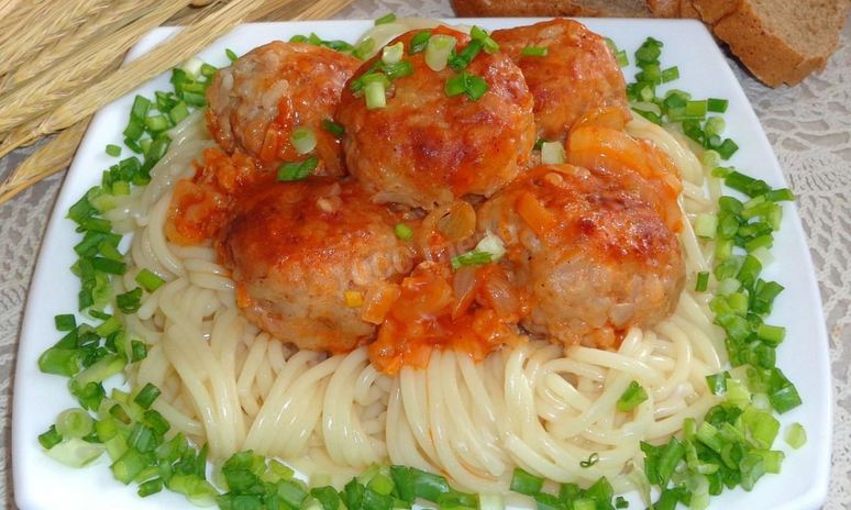 Рецепт макарон с тефтелями