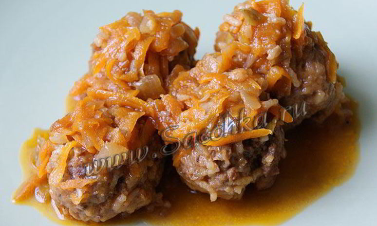 Рецепт тефтелей с рисом