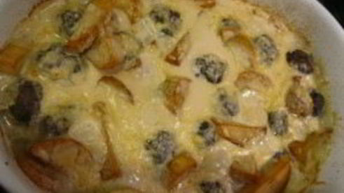 тушеная картошка с тефтелями