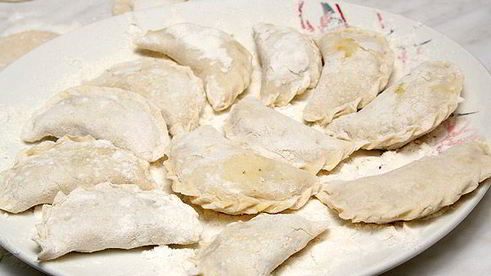 постные вареники с капустой